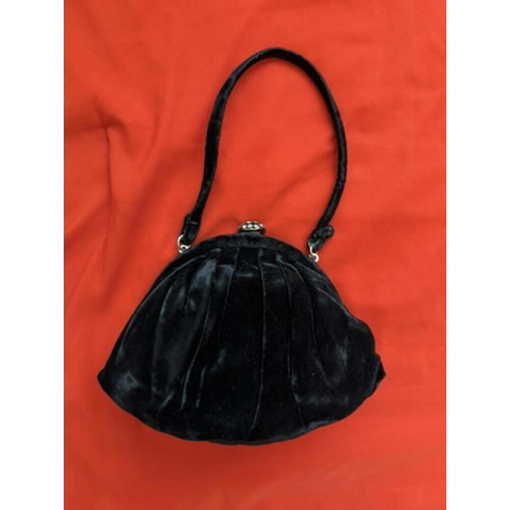 Vintage Velvet Clutch Purse in Black